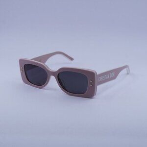 Dior DIORPACIFIC S1U 40A0 Sunglasses Pink/White Rectangle Frame, Grey Lenses